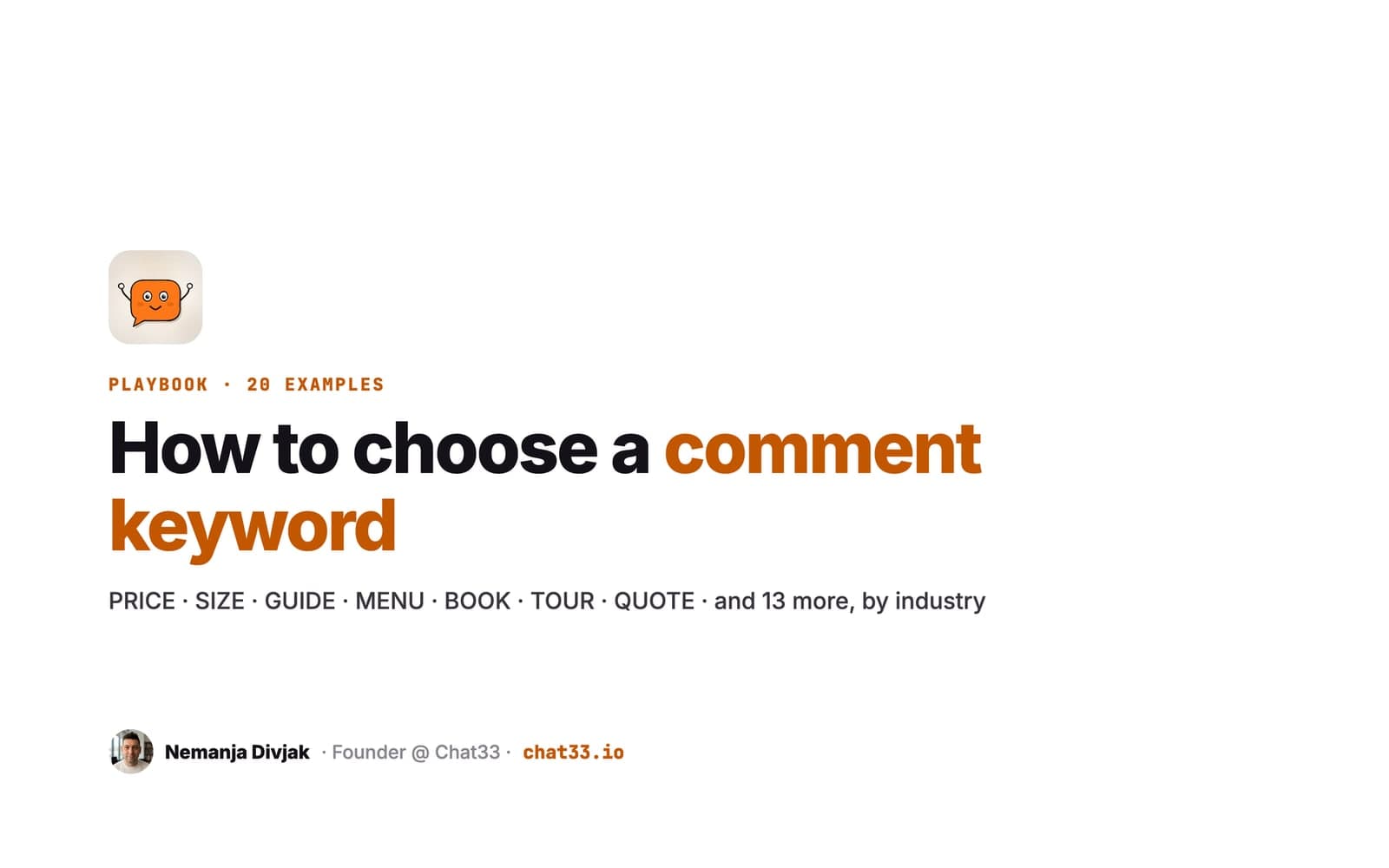 Title card: How to choose a comment keyword