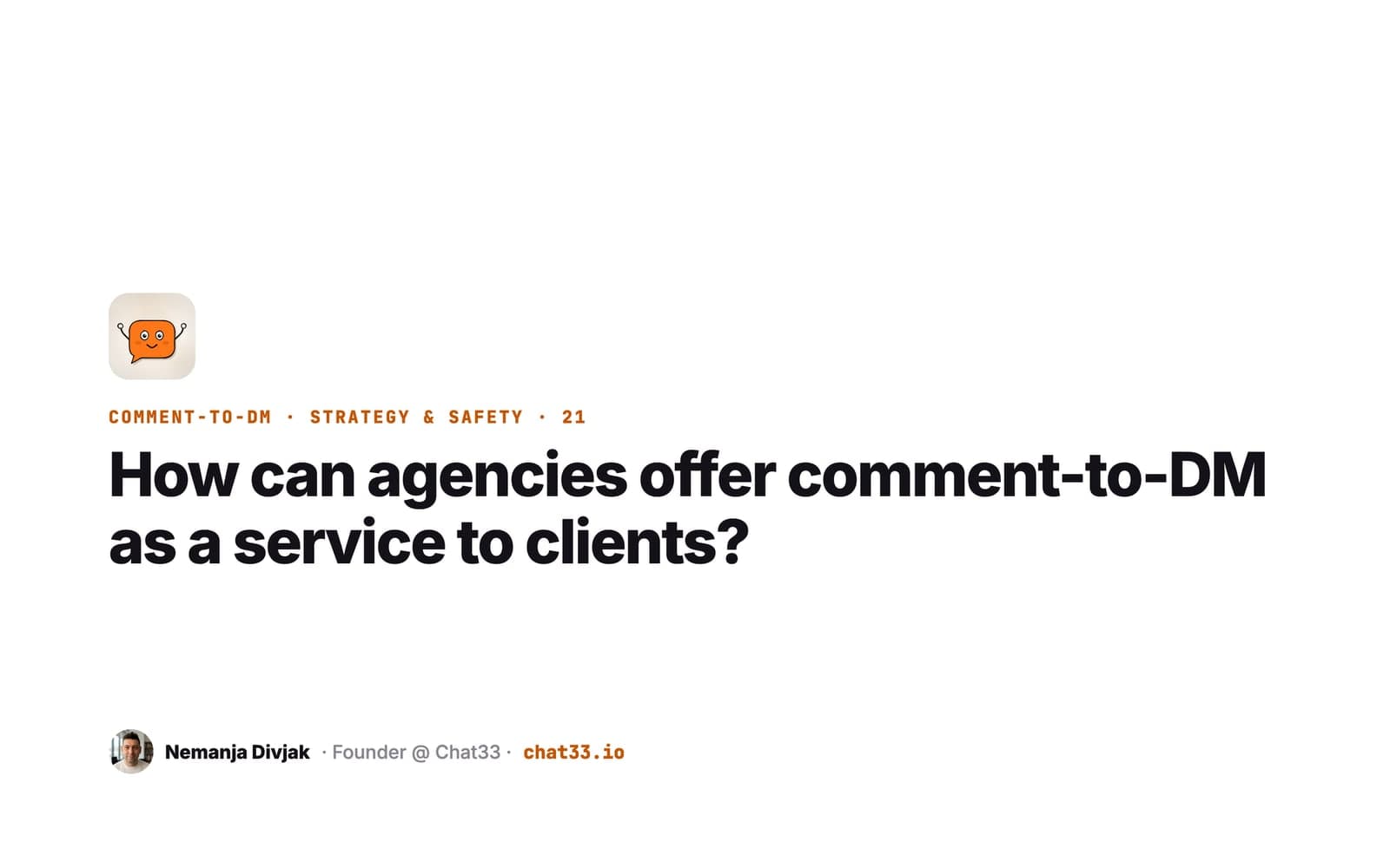 Title card: How can agencies offer comment-to-DM as a service to clients?