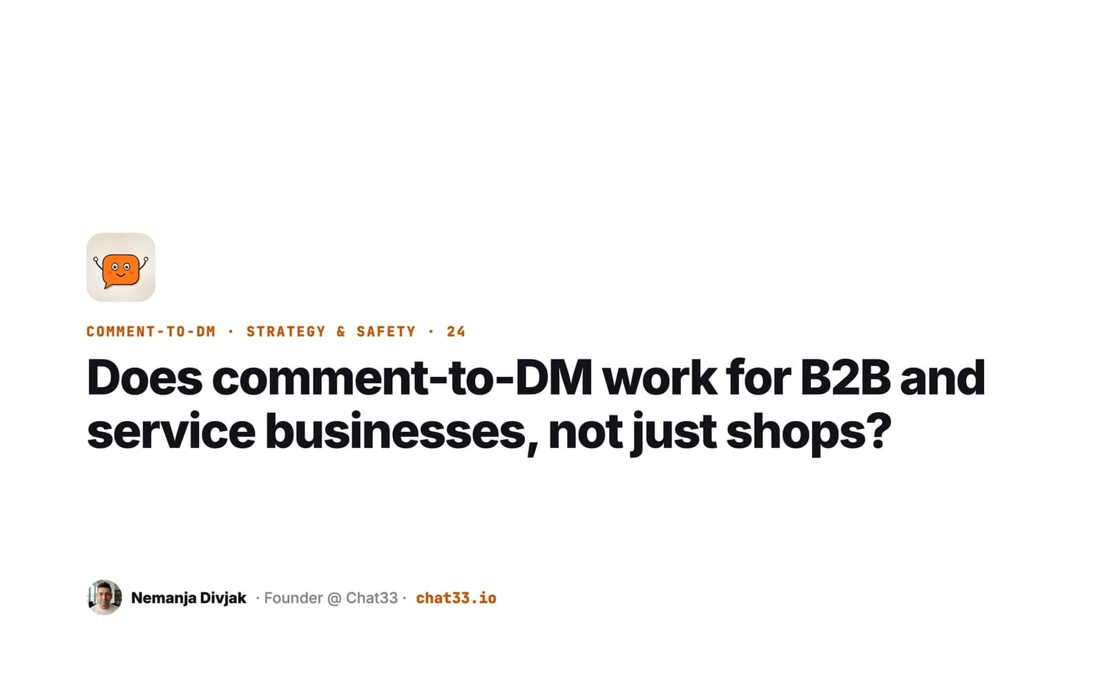 Title card: Does comment-to-DM work for B2B and service businesses, not just shops?