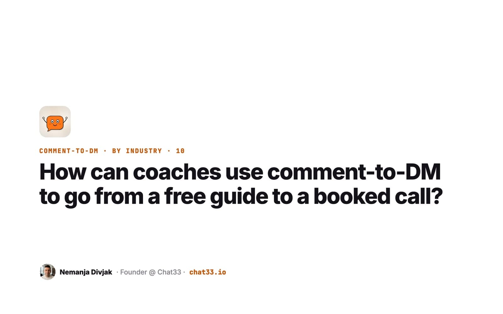 Title card: Comment-to-DM for coaches