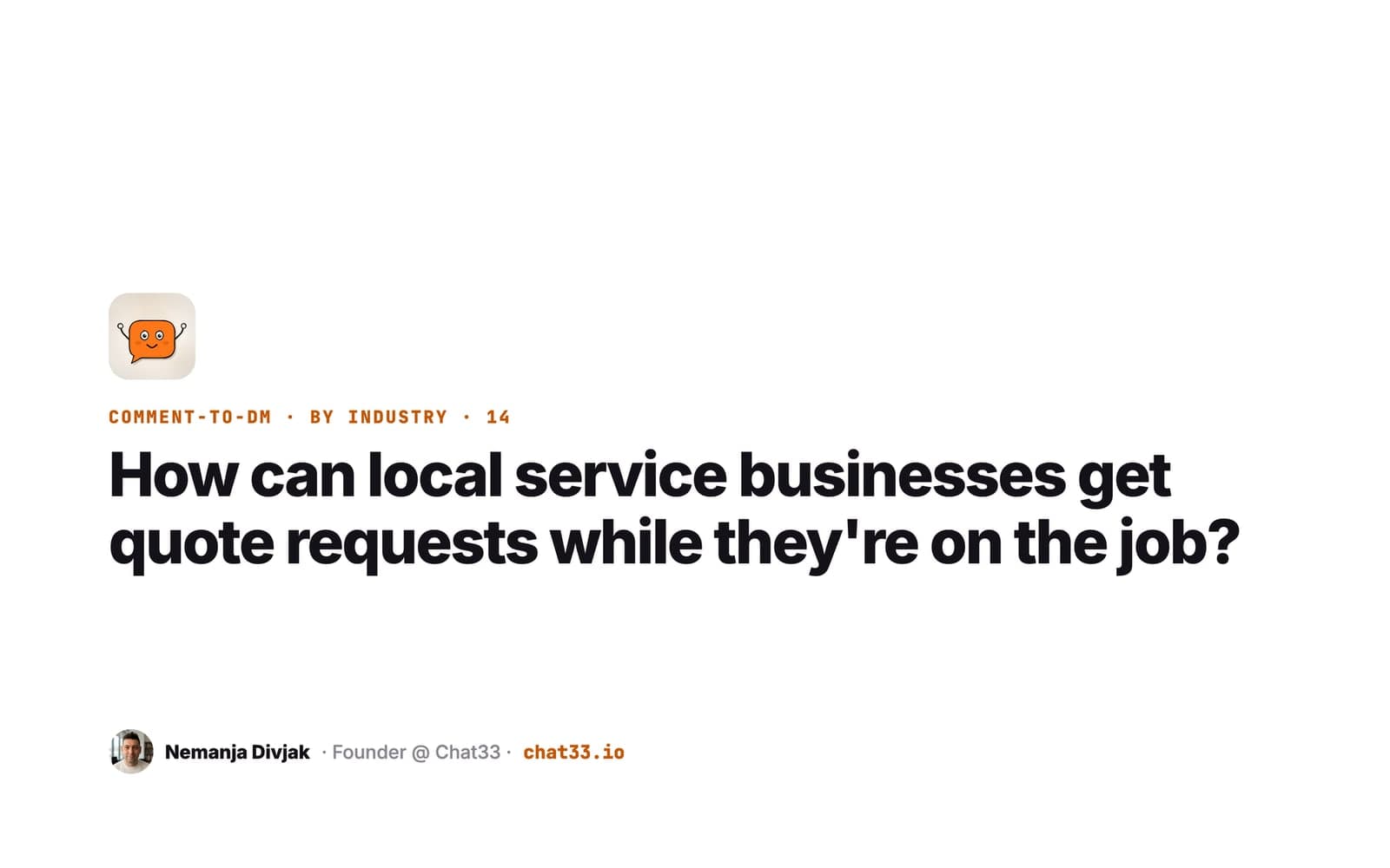 Title card: How can local service businesses get quote requests while they're on the job?