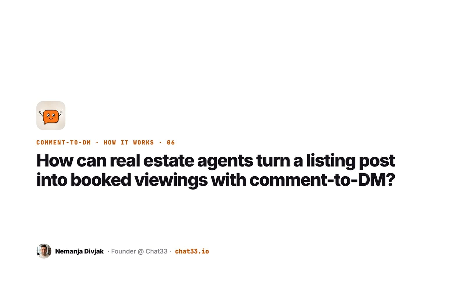 Title card: Comment-to-DM for real estate