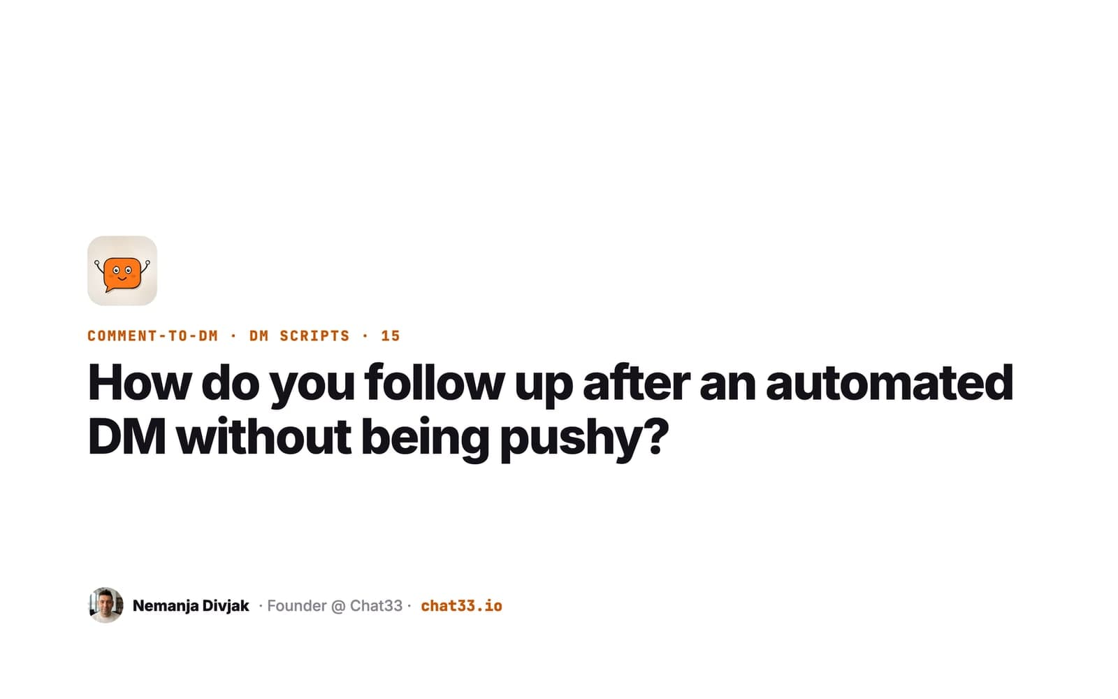 Title card: How to follow up after an automated DM