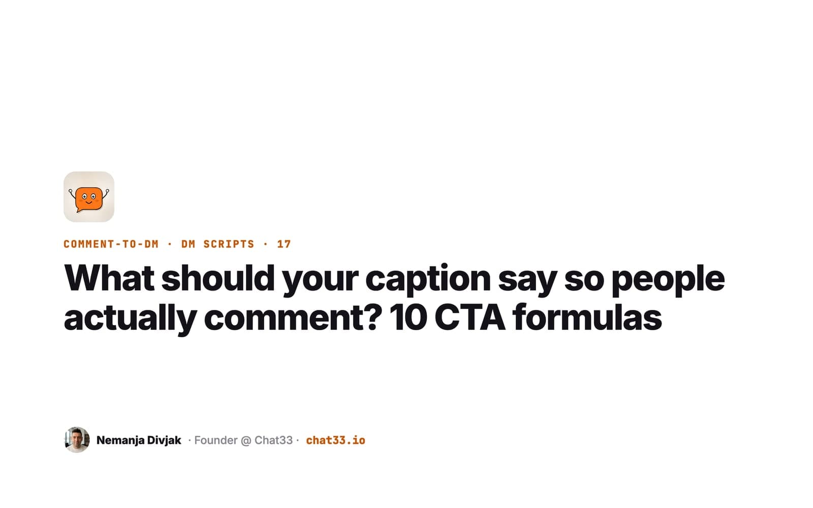 Title card: What should your caption say so people actually comment? 10 CTA formulas