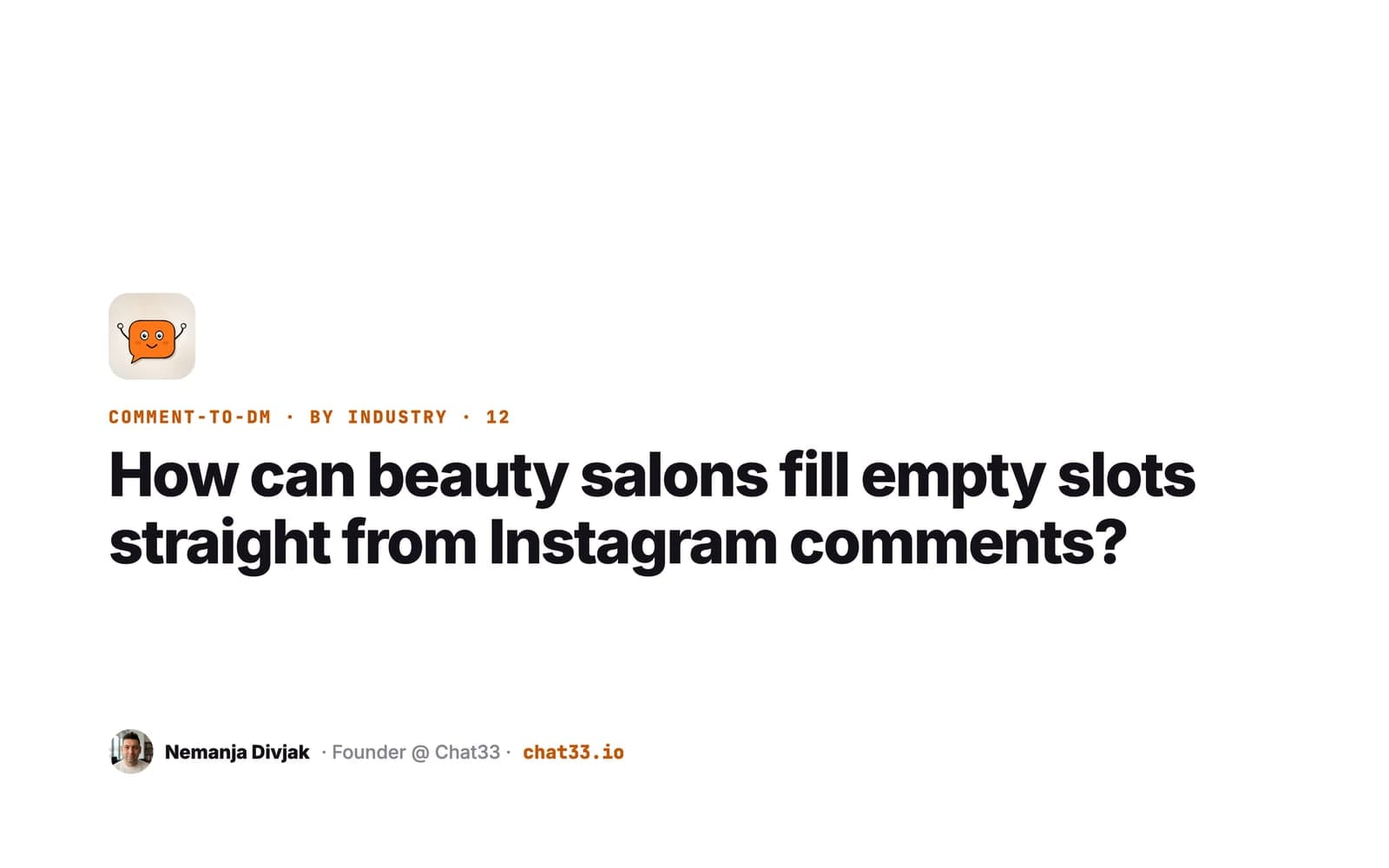 Title card: Comment-to-DM for beauty salons