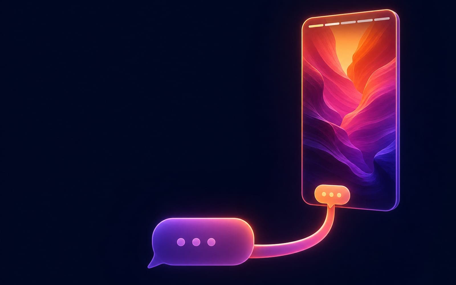 A vertical story frame with a reply bubble flowing out of it