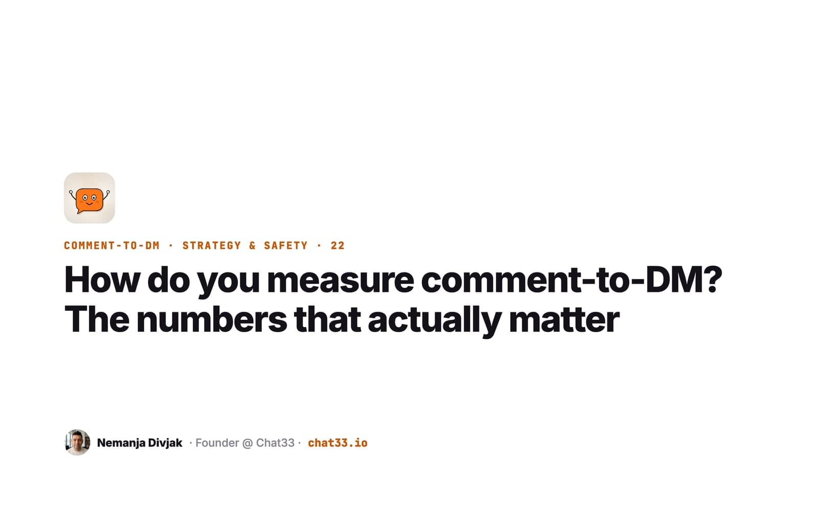 Title card: How do you measure comment-to-DM? The numbers that actually matter
