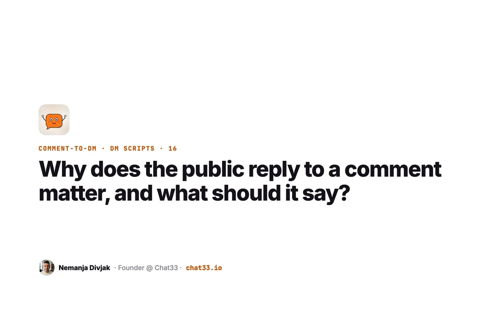 Title card: Why does the public reply to a comment matter, and what should it say?
