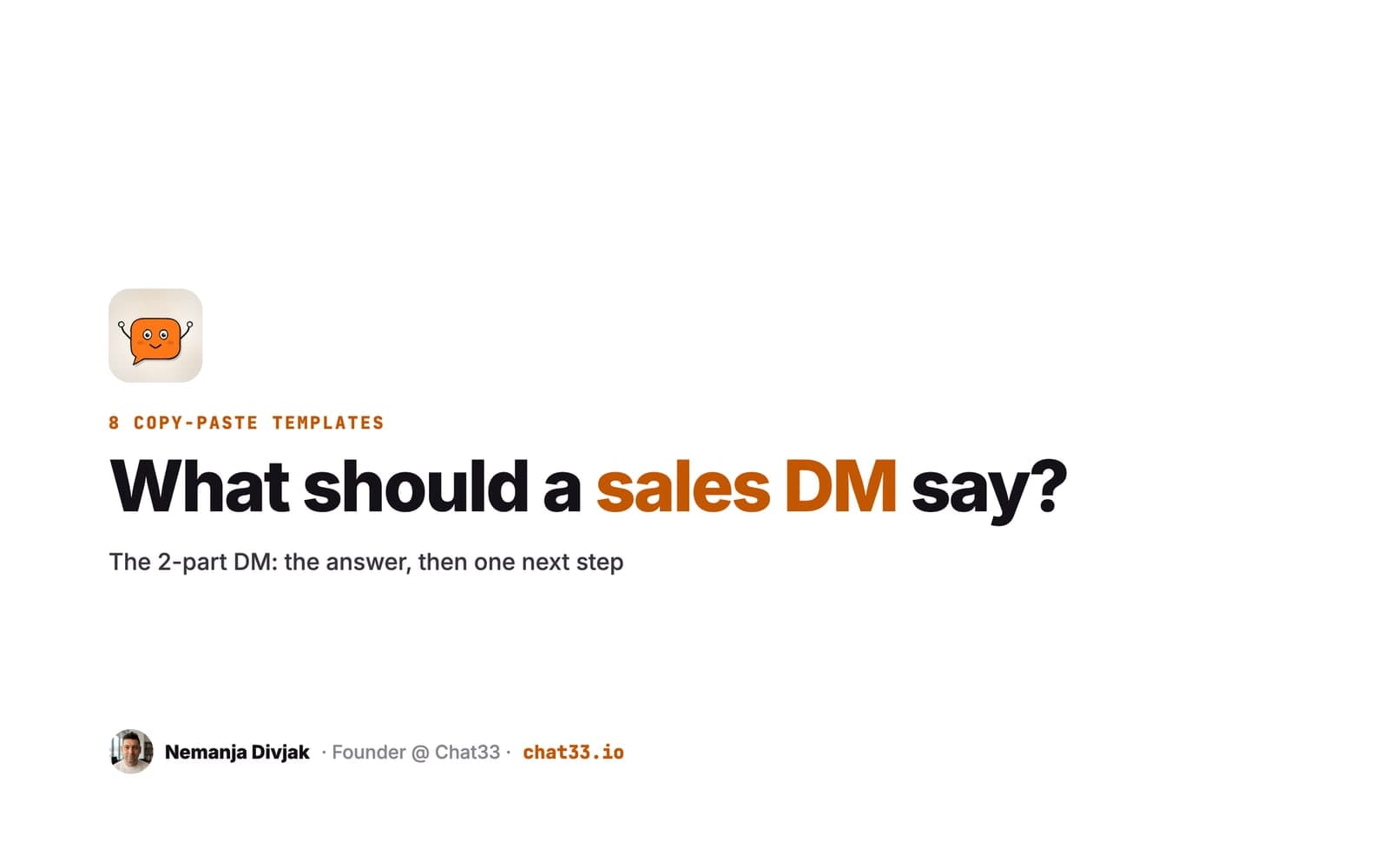 Title card: What should a sales DM say?